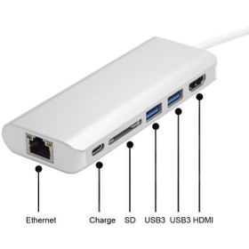 Resim 6 In 1 Type-C To Hdmi 2 Usb 3.0 Gigabit Sd Kart Type C Çevirici 215204028 