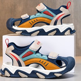 Resim Yazlık çocuk spor sandaletleri, nefes alabilen sarılmış burun tasarımı ve kapatma sistemiyle hem erkek hem kız çocukları için uygun, açık hava aktiviteleri, yürüyüş ve günlük kullanım için ideal 