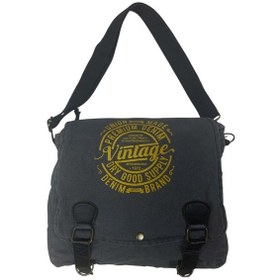 Resim Old Cotton Cargo Vintage Salaş Kaliteli Unisex Günlük Gezi Kamp Okul Postacı Omuz Çantası San Diego 32 Cm X 25 Cm GRİ 