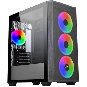 Resim Powerboost Pb-p2252bb Usb 3.0 Mesh Siyah 4x Ring Argb Fanlı Mid Tower Gaming Kasa 