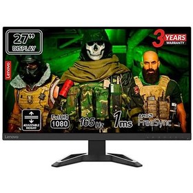 Resim Lenovo G27-30 27 165Hz 1ms FreeSync FHD Yükseklik Ayarlı Siyah 66E7GAC2TK Gaming Monitor 