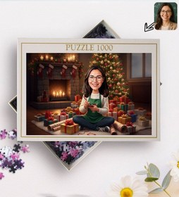 Resim Bk Gift Kişiye Özel Kadın Yılbaşı Karikatür Tasarımlı 1000 Parça Profesyonel Puzzle-3, 1000 Puzzle, Yeni Yıl Hediyesi, Yılbaşı Hediyesi Kobitmeyencom3 