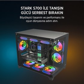 Resim James Donkey Stark S700 3xargb Temperli Cam 650w 80+ Bronze Matx Siyah Gaming Oyuncu Kasa 