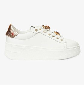 Resim Greyder 59121 Kadın Beyaz Bronz Hakiki Deri Sneaker Ayakkabı 