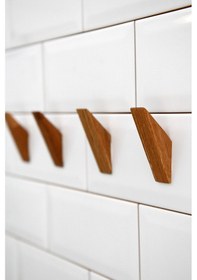 Resim Banyo Askısı Yapışkanlı 4'lü Ahşap Askılık Ahşap 