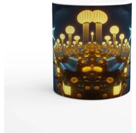 Resim Ikizler Burcu Baskılı Kahve Kupası - Ay Işığında Zodyak Bahçesi Vs4 