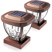 Resim Home Zone Security Dış Mekan Solar Direk Başlığı Işıkları - Kahverengi 