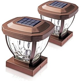 Resim Home Zone Security Dış Mekan Solar Direk Başlığı Işıkları - Kahverengi 