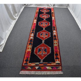 Resim Zehra Abla Halı Yeni El Dokuma Benzersiz Otantik Koyu Lacivert Herki Yolluk Yün Halı 7172 Çok Renkli 