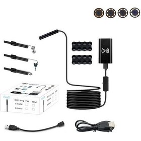 Resim Wifi Endoskop Kamera 720P 8 MM 8 Led 7 M Yumuşak Kablo Su Geçirmez 
