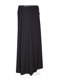 Resim HerMevsim Hesna Kadın Dilşah Büyük Beden Scuba Çan Süs Cepli Siyah Etek 