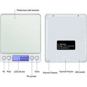 Resim WF Dijital Hassas Terazi Tartı 500 gr./ 0.01 gr. thr124 