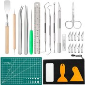 Resim 27 Parça Vinil Kesim ve Temizleme Alet Seti, Kesim Matı, Scrapbooking Aletleri, DIY Sanat Aletleri, Hassas Vinil Temizleme Seti 