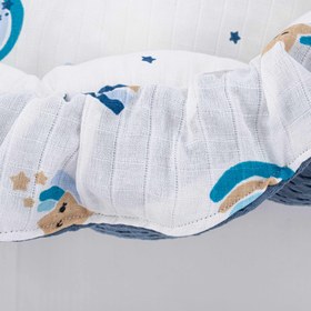 Resim Yuvarlak Babynest - Çift Taraflı - İndigo Havuz - Mavi Gökkuşağı 