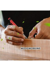 Resim Mekanik Kurşun Kalem Seti-2 Marangoz Kalemleri 24 Yedekler 1 Cetvel-kırmızı & Mavi 