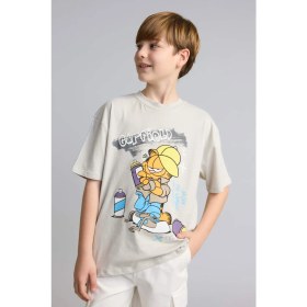 Resim DeFacto Garfield Oversize Bisiklet Yaka Kısa Kollu Tişört Erkek Çocuk H8263A826HS 