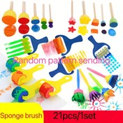 Resim 21 adet/1 set Boyama Süngeri Mühür Fırçaları, Rulolar, Sünger Çubuklar, Silme Graffiti Boyama Araçları, Sanat Malzemeleri, Sünger Mühür Boyama DIY Yaratıcı Graffiti Boyama Araçları, Yuvarlak Sünger Fırça Boyama, Akrilik Sünger Boyama, Sanat ve El Sanatları Boyama Araçları 