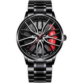 Resim Fosenze Japon Quartz Hareketli, 30m Su Geçirmez, Siyah Çelik Kayışlı Otomatik Erkek Kol Saati - T38 Çok Renkli 