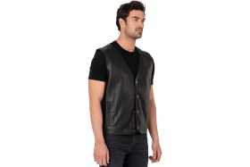 Resim The Biker Jeans Dallas Deri Motosiklet Yeleği Erkek 