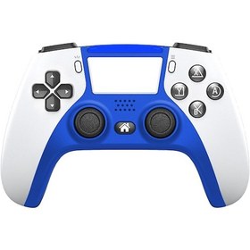 Resim Maiyame Mavi Bluetooth Kablosuz Ps4 Oyun Kolu, Altı Eksenli Programlanabilir Ve Çift Titreşimli Abs Materyal 