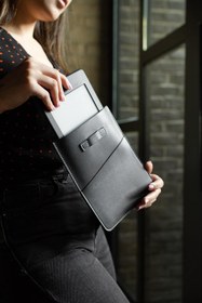 Resim DK LEATHER Apple Ipad Air 5 (5. Nesil) 10.9" Hakiki Deri Ve Keçe Cepli Koruyucu Tablet Kılıfı Çantası 