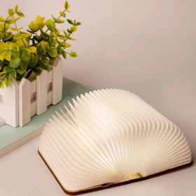 Resim Vorrınc Ahşap Katlanır Kitap Lambası, Ambiyans Aydınlatması, Gece Lambası, Manyetik LED Işık, Dekoratif Işık, 360° Katlanabilir, Hediye Için Ideal (Siyah Ceviz) 21 x 16,5 x 2,5 cm 