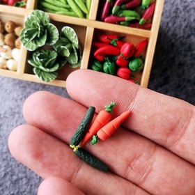 Resim 10 Adet Mini Ev Meyve ve Sebze Minyatürü: 1/12 Ölçekli Karışık Sebzeler Rustik Ülke Bahçesi Çiftliği için - Mini Gerçekçi Kil Yiyecek Domates, Patates, Havuç 