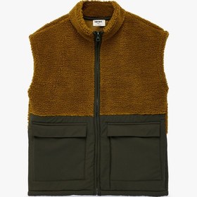 Resim Erkek Çocuk Fermuarlı Cep Detaylı Dik Yaka Kolsuz Polar Yelek 