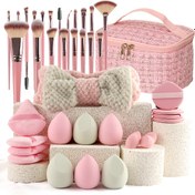 Resim Popüler Seçim 20/21/40 Parça Pembe Makyaj Seti – Çok Boyutlu Yumuşak Fırçalar, Çeşitli Makyaj Yumurtaları, Taşınabilir Büyük Kapasiteli Seyahat Çantası ve Tam Set 2025 İnternet Ünlüsü Pembe Makyaj Fırçaları 