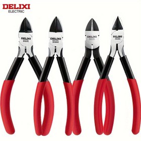 Resim DELIXI ELEKTRİK Ağır Hizmet Tipi Çapraz Pense, Elektrikçiler için 8 İnç Alaşımlı Makas, Kırmızı & Siyah Saplar, Elektrik İşleri için Endüstriyel Sınıf Kesme Aracı, Kablo Kesme Aracı | Profesyonel El Aracı | Dayanıklı Yapı, Kesme Pense 