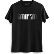 Resim Alfa Tshirt Eminem Dijital Baskılı Çocuk Siyah Tshirt 