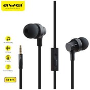 Resim Es-910i Siyah Awei 3.5mm Kablolu Kulaklık Kulak İçi Kulaklık Dahili Mikrofon İle Oyun Ses Kontrolü Telefon İçin Evrensel Kulaklıklar 