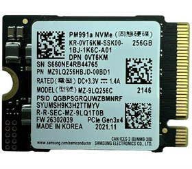 Resim Samsung PM991A MZ9LQ256HBJD-00BD1 256GB M.2 NVMe SSD Renkli 