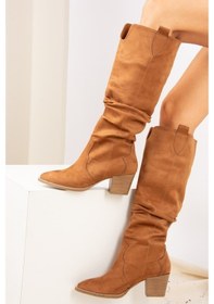 Resim Fox Shoes Taba Süet Kadın Çizme J404040102 