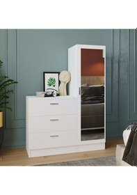 Resim Robin Home Lyana Aynalı Şifonyer Gardırop Beyaz 