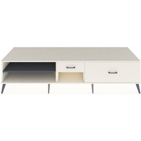 Resim Kronos Tv Ünitesi Tek Raflı 2 Çekmeceli 220x59x51 Aytaşı-antrasit/aytaşı Antrasıt/aytası - Aytası 