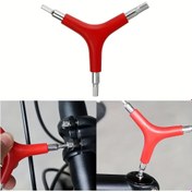 Resim 1 adet Bisiklet Tamir Aracı Üçgen Altıgen Anahtar 4/5/6mm Altıgen Anahtar Ergonomik Kırmızı Sap ile - Sıkı Alanlar, Bisiklet Bakımı ve Ayarları için Dayanıklı Metal Yapı, Bisiklet Aracı, Şık Metalik Kaplama, Güçlü Tasarım 