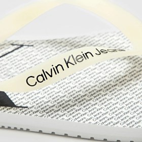 Resim Calvin Klein Beach Glossy Erkek Parmak Arası Terlik Beyaz 