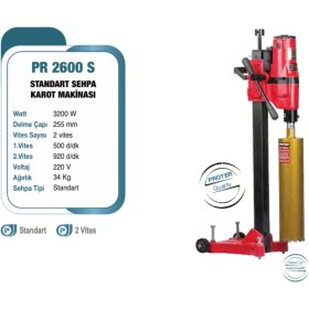 Resim Proter Proter PR 2600 S Standart Sehpa Karot Makinesi 