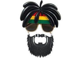Resim MiraLive Rasta Peruklu Rasta Sakallı Bob Marley Bıyıklı Parti Gözlüğü 27X18 cm (K95) 
