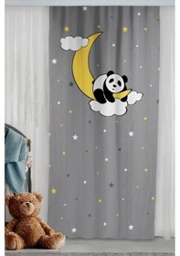 Resim Sevimli Panda Çift Kanatlı Çocuk Odası Fon Perde 