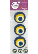 Resim Face Sticker Nazar Boncuğu 4 Cm +1 Cm 6 Adet 1 Pak 
