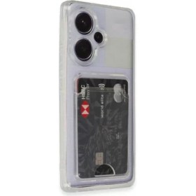 Resim Newface Xiaomi Redmi 13 4g Kılıf Cardy Şeffaf Kartlık Cepli Kapak 