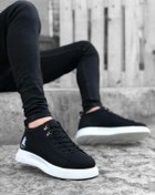 Resim BOA Ba0220 Bağcıklı Erkek Yüksek Taban Siyah Beyaz Taban Spor Ayakkabı 
