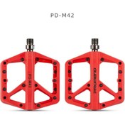 Resim motosergen Promend Renkli Platform Pedal MTB Freeride Kaymaz Rulmanlı Plastik Pedal Ultra Hafif Kırmızı Renk 
