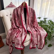 Resim Lüks Bohem Paisley Eşarp - 180.34cm x 65.02cm Vintage Esintili, Yumuşak & İpeksi Polyester Şal, Zarif Simetrik Desenli, Plaj & Moda Aksesuarı için İdeal 