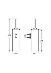 Resim VitrA Arkitekta A44287 Tuvalet Fırçalığı Duvardan Parlak Paslan 