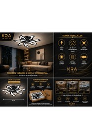 Resim KRAYDINLATMA Rüzgar Plafonyer Lüks Modern 10'Lu Beyaz Ledli Avize 