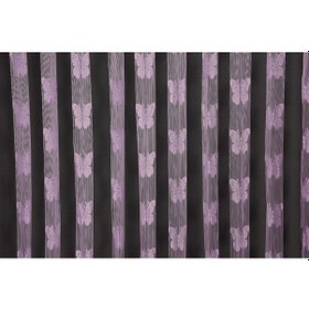 Resim Kelebek Model Lila Renk İp Perde Hazır Düğmeleri Dikilmiş İp Perde 300 280 Cm Lila 