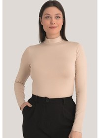 Resim Arma Yıldız Kadın Ten Balıkçı Yaka Uzun Kollu Body 3 Adet Ten 